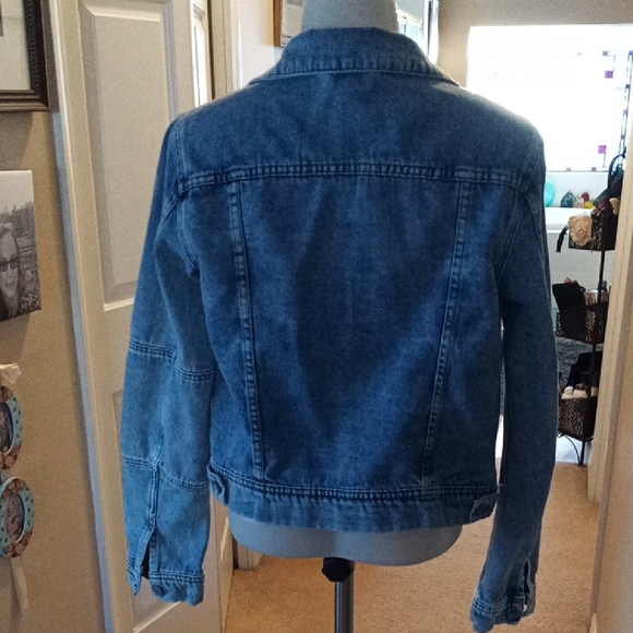 Free People Light Blue/ Acid Denim Jacket Size Small - Picture 3 of 7